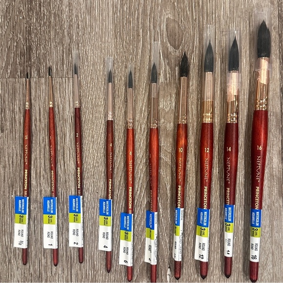15 Princeton Neptune Professional Watercolor Paintbrushes Synthetic Brushes NEW - Picture 10 of 14